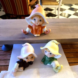 Vintage Homco Pixies/Elfen/Feen Figuren 5213 Set mit drei Innenräumen - Bild 1 von 11
