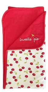 Gymboree Sweetie Pie Cherries Reversible Red White Cotton Blanket 2010 - Picture 1 of 6