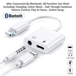 2-in-1 Splitter Charge & Headphone Adapter 3.5mm to 8 Pin Cord for iPhone - Picture 1 of 4