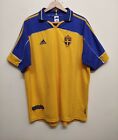Sweden Home Shirt 2000 2002 Adidas Vintage Football Jersey XL