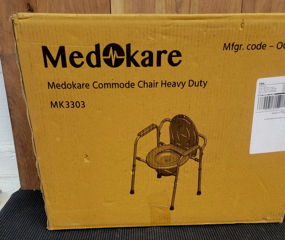 Medokare Foldable Bedside Adult Potty Chair Heavy-Duty Steel (MK3303) - Image 1 of 4