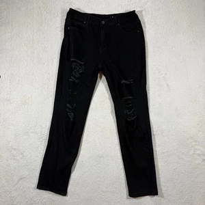 Roswear Denim Black Stretch Jeans Straight 12-14 Large - Picture 1 of 11