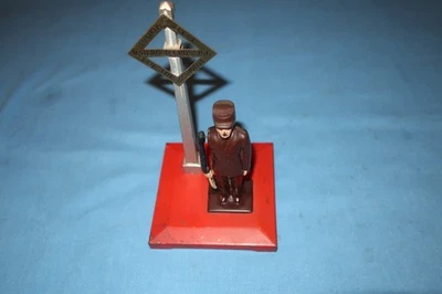 Lionel #1045 Operating Watchman Flagman with Unusual Split Color Man. Working - Image 1 of 4