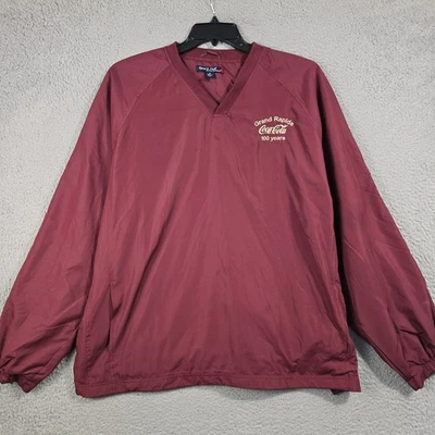 VTG Sport-Tek Coca Cola Jacket Mens Extra Large XL Red Burgundy 1/4 Zip Pullover - Image 1 of 4