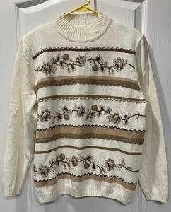 Womens Pullover Alfred Dunner Tapestery Floral Sweater Size Large NWT - Picture 1 of 5