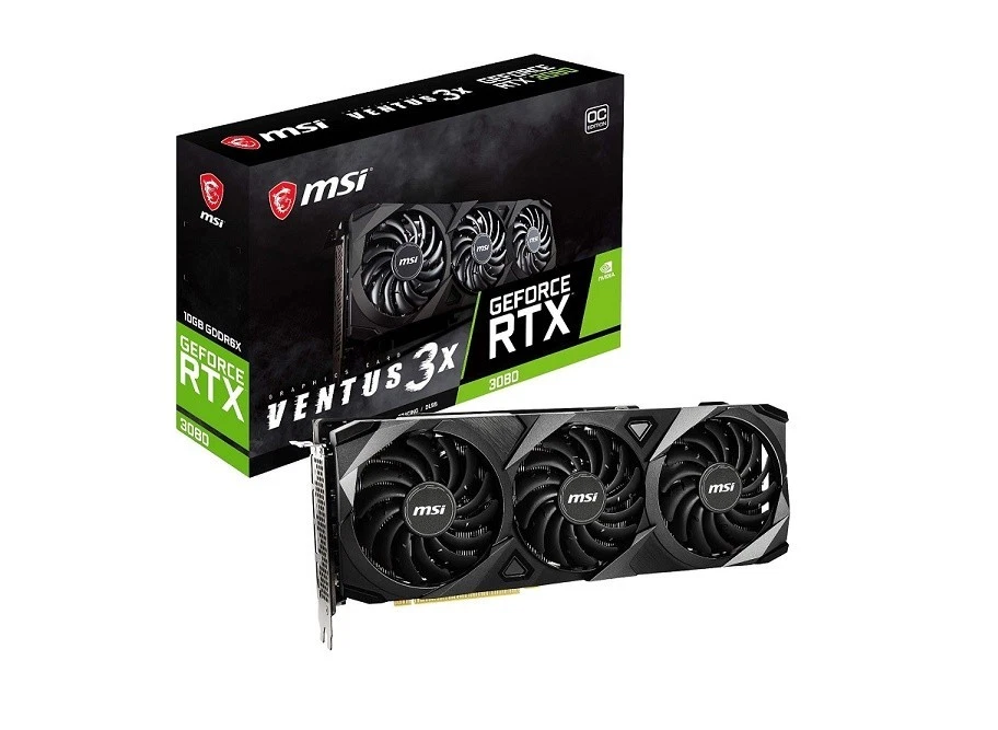 10GB MSI RTX 3080 OC Ventus 3x PCI-E 4.0 Card RTX 3080 Ventus 3x 10G OC - Image 1 of 1