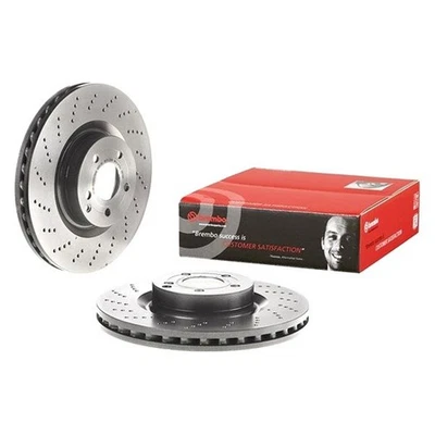 For Mercedes-Benz E550 10-17 UV Coated Series Drilled Vented Front Brake Rotor - Image 1 of 4