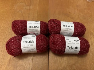 Lote de 4 Hilos Clásicos Elite Hilo Rojo Telluride, Alpaca, Lino, Mezcla Donegal Foto 1 de 2