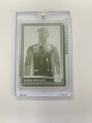 ¡Placa de impresión verde Panini Donruss Racing Bubba Wallace 2025 1/1! Foto 1 de 2