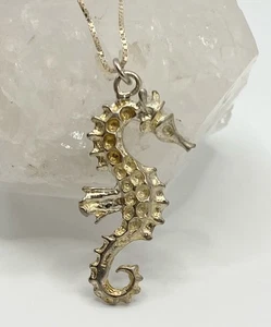 Incredibly Detailed Sterling Silver 925 SEAHORSE Pendant 17” Box Chain Necklaces - Picture 1 of 5