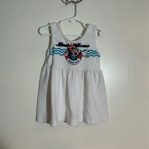 Vintage Minnnie Mouse Beach Club Kinder weiß Frottee Überwurf Kleid 3T - Bild 1 von 5