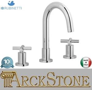IB Rubinetti WOW Miscelatore Lavabo 3 Fori Con Piletta Di Scarico Ottone Cromato - Picture 1 of 3