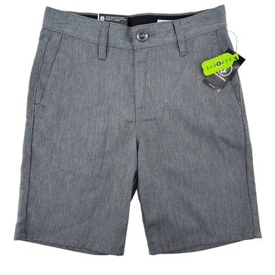 Volcom Frickin Charcoal Gray Chino Shorts Boys Size 10 Slim Small 23 7" Inseam  - Image 1 of 4