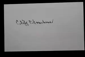 Cliff Chambers (d.2012) Pirates Cardinals Signed Autographed 3x5 Index Card - Picture 1 of 2