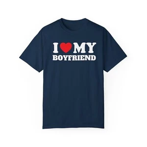 I Love My Boyfriend Shirt, Couples Matching T-Shirts, Valentines Day Gifts Her - Picture 1 of 12