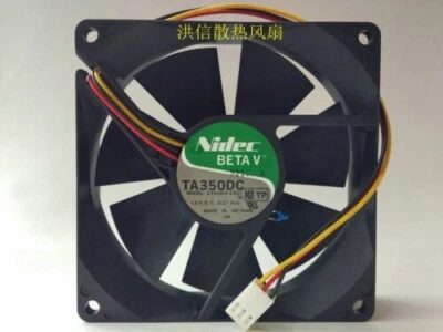 Nidec TA350DC E34404-33G1 DC12V 0.21A 90*90*25MM fan 3-pin - Image 1 of 3