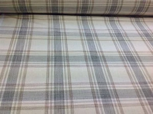 Fryetts/P+S DOVEDALE Dove (Grey)Linen Blend Check Fabrc for Upholstery/Curtains - Picture 1 of 4