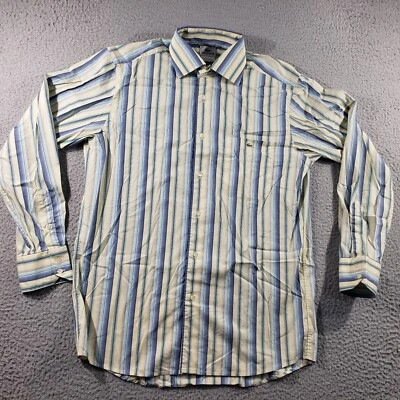 Lacoste Shirt Men's 40 Striped Button Up Long Sleeve Cotton Pocket Stretch - Image 1 of 4
