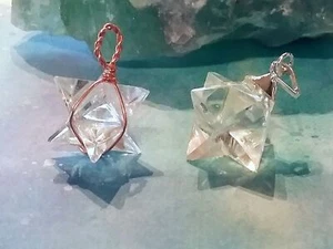 CIONDOLO MERKABA, Collana RAME CRISTALLO QUARZO MERKABA, ARGENTO MERKABA - Foto 1 di 7