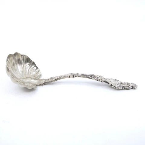 LILY by WHITING Sterling Silver 5 7/8" Sauce Ladle Small Gravy 43g MONO "B" Cover