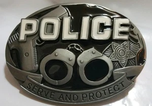 POLICE SERVE AND PROTECT BELT BUCKLE EXTENT DESIGNS & QUALITY AMAZING STYLES USA - Picture 1 of 2