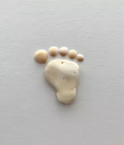 Barefoot Foot Print Natural Beach Shell Pebble Art Craft baby frame sign #FP USA - Picture 1 of 13