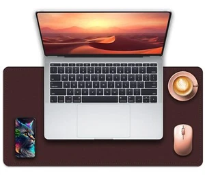 Non-Slip Desk Pad 24" x 14" Large Mouse Pad PU Leather Desk Mat with Suede La... - Picture 1 of 6