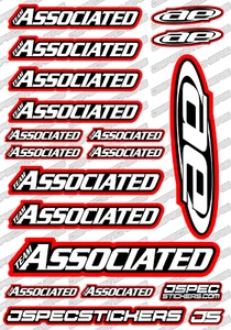 ASSOCIATED RC TEAM STICKER SHEET RK EDITION DECAL RC BUGGY RC10 AE CUSTOM RED - Picture 1 of 8