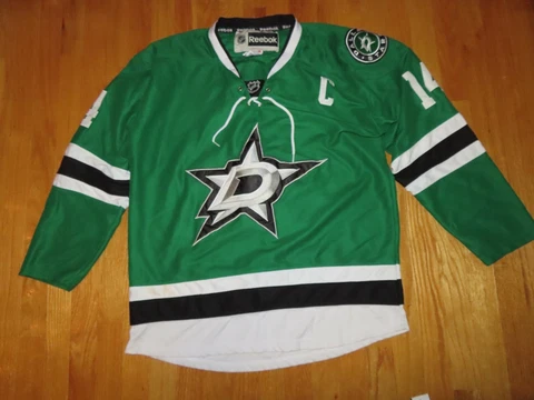 Reebok JAMIE BENN No. 14 DALLAS STARS (Size 52) Hockey Jersey w/ Fight Strap Cover