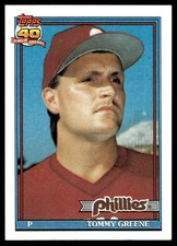 1991 Topps Tommy Greene Philadelphia Phillies #486