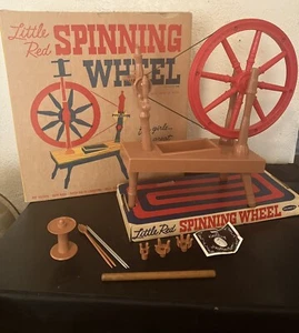 VINTAGE 1961 Remco Little Red Spinning Wheel in Original Box WORKS! - Picture 1 of 10