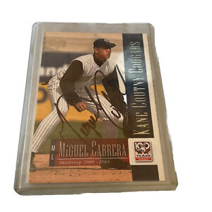 MIGUEL CABRERA 2001 Upper Deck RC Signed Kane County Cougars Baseball RARE RC!
