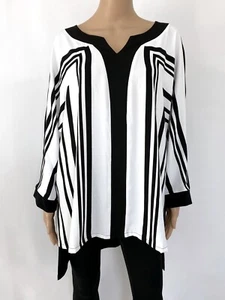 NWT! NEW! JOSEPH RIBKOFF Size US 22 2XL UK 24 Black White Top Blouse Tunic - Picture 1 of 9