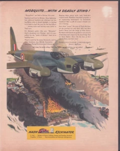 1943 Print Ad Nash Kelvinator Mosquito with a Deadly Sting Combat Airplane WWII - Picture 1 of 1