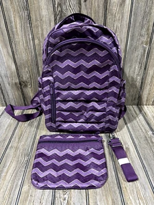 ThirtyOne Plum Chevron Her Deluxe Backpack w/ Crossbody & Strap Read Description - Picture 1 of 15