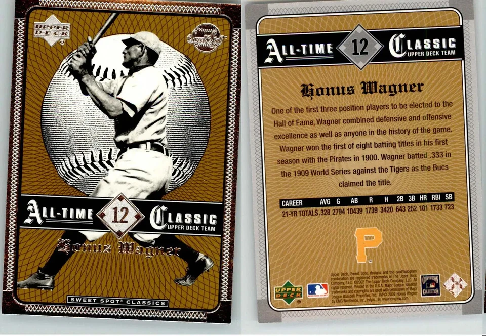 Honus Wagner 2002 UD Sweet Spot Classics All-Time Classic #12 Pirates HOF - Image 1 of 1