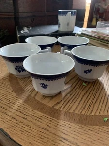 Coffee Cups Springfield By Wedgwood georgetown collection Set Of 5 Blue White - Picture 1 of 8