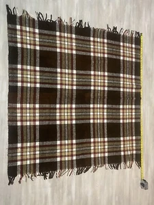 HAND MADE Brown Plaid Quilt/ Throw Blanket 53” x 52” warm - Picture 1 of 6