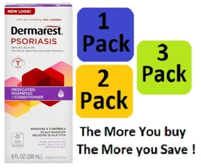 Champú medicado Dermarest psoriasis plus acondicionador 8 oz sin fragancia Foto 1 de 4