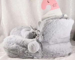 Primark memory foam size large bootie stule grey slippers size 7/8 brand new - Picture 1 of 3