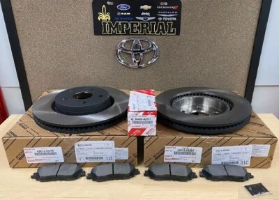 2018-2022 TOYOTA CAMRY GENUINE OEM NEW FRONT BRAKE ROTORS AND TCMC BRAKE PADS - Image 1 of 4