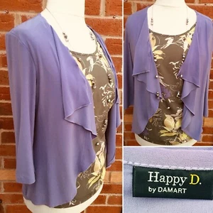 Damart Größe 10-12 Flieder Blumen Bluse Top Abend Urlaub Top S7 - Bild 1 von 8