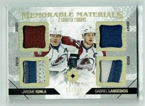 14-15 UD Ultimate Memorable Materials  Jarome Iginla--Gabriel Landeskog  /25