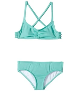 Billabong Girls' Sol Searcher Crossback Bikini Set (4-14) Sz. 8 Turquoise 148588 - Picture 1 of 2