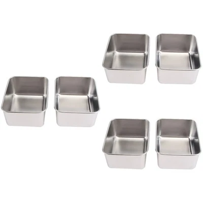  6 stücke Edelstahl Backen Kuchen Box Lebensmittel Container Kuchen Made Box - Bild 1 von 4