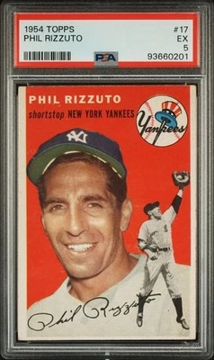 1954 Topps Phil Rizzuto #17 New York Yankees classificação PSA 5 EX - Imagem 1 de 2