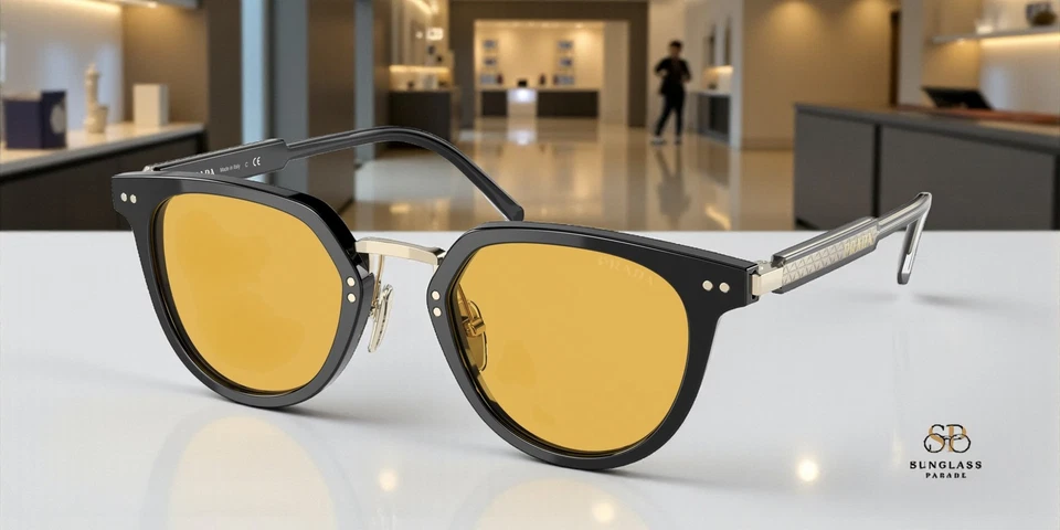 Gafas de sol para hombre PRADA PR 17YS AAV07M negro amarillo naranja 49 mm Foto 1 de 1