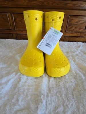 Crocs Clásicas Botas de Lluvia Hombres 4 Mujeres 6 Girasol Goma Impermeable Botín Foto 1 de 4