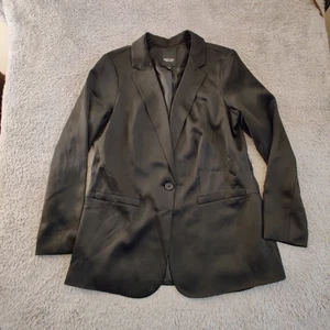 Simply Vera Wang Blazer Damen M schwarz vorne offen Rollbündchen alternativ Goth - Bild 1 von 11