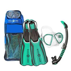 Máscara deportiva Aqua Lung para damas aleta, juego de snorkel, verde azulado, mediana, - Imagen 1 de 2